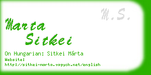 marta sitkei business card